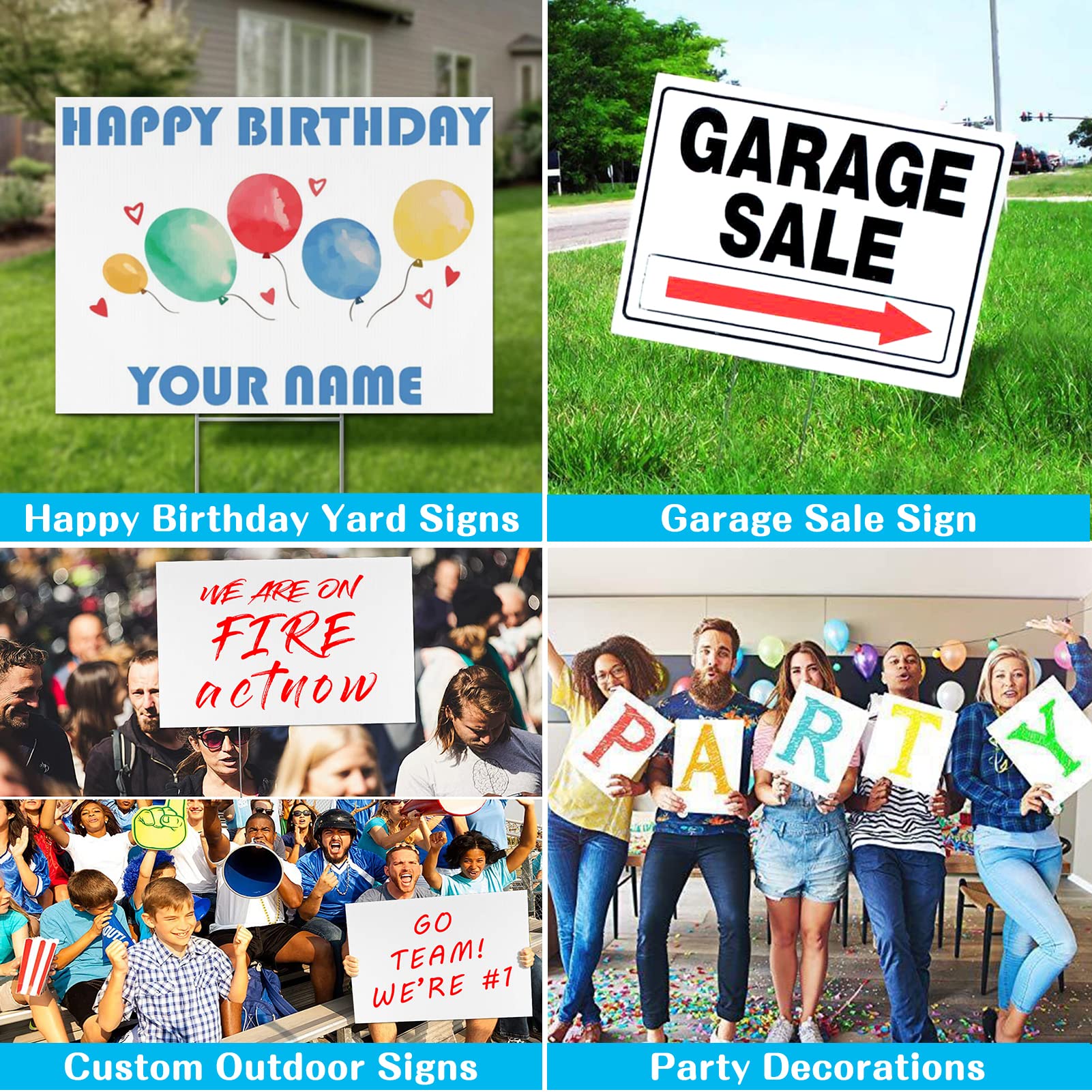 Blank Yard Signs with Stakes, Remiawy 6 Pack Lawn Signs Corrugated Plastic 17x12 Inches Custom Double Sided for Yard Sale Sign Outdoor, Garage Sale, Open House, Estate Sale, Guidepost, Birthday Party - Image 6