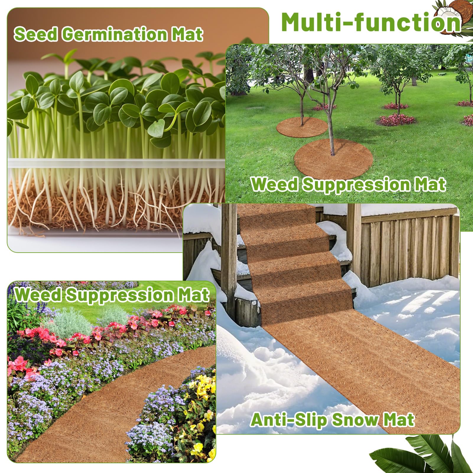 Remiawy Coco Liner Fiber Roll, 16 x 40 Inch Natural Coconut Coir Liner Sheet Coco Mat for Planter Flower Basket, Garden Decoration, Reptile Carpet, Animal Pet Pad, Window Box, DIY Moss Pole, Tortoise - Image 6