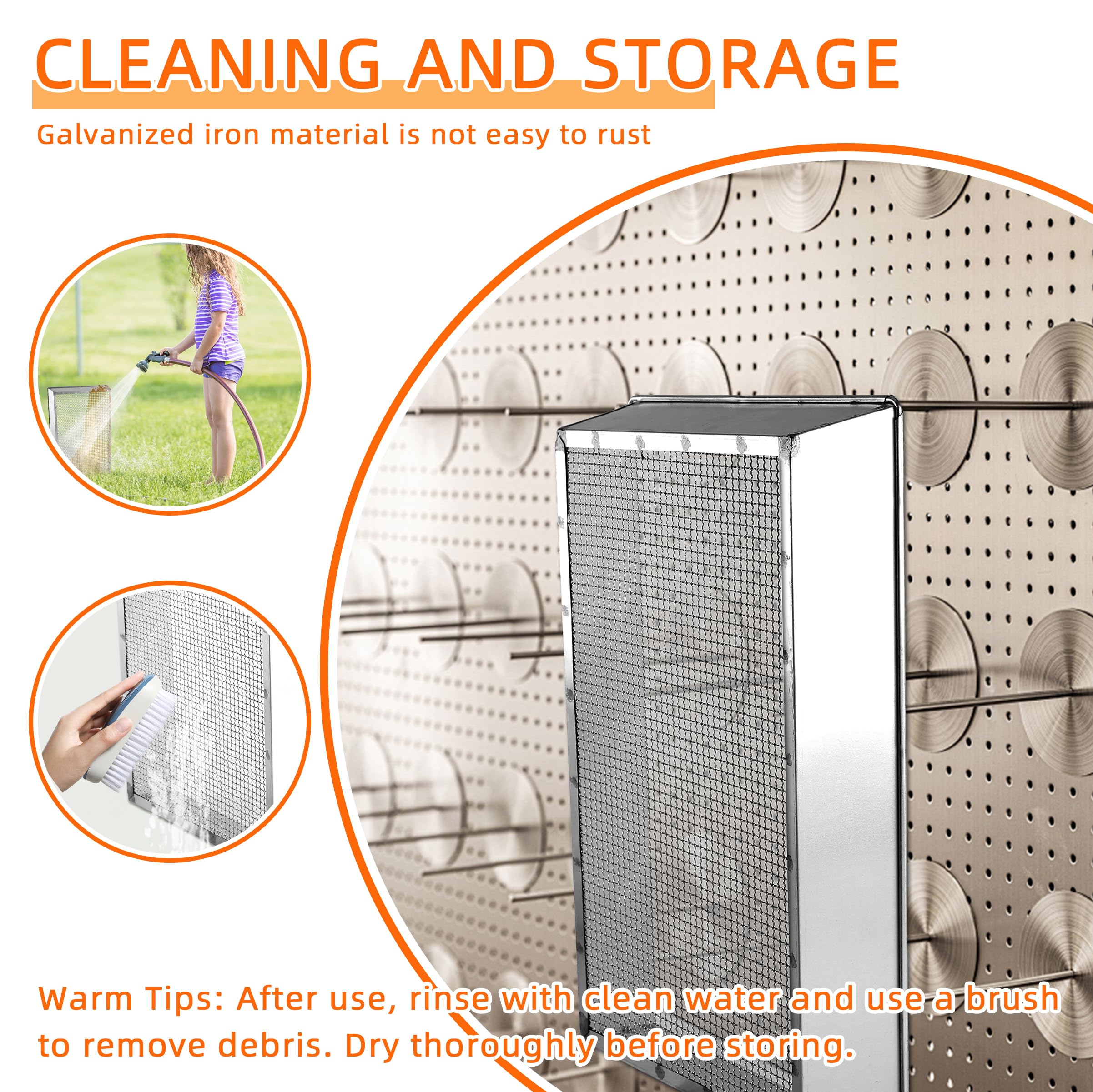 Remiawy Soil Sifter for Gardening, 2 Pack Rock Sifter for Compost Dirt Sand, Metal Garden Sieve Sifting Pan Tray, 1/4” Mesh Soil Screen Set of 2-17.5” x 11.5” and 12” x 10” (Large and Standard) - Image 7