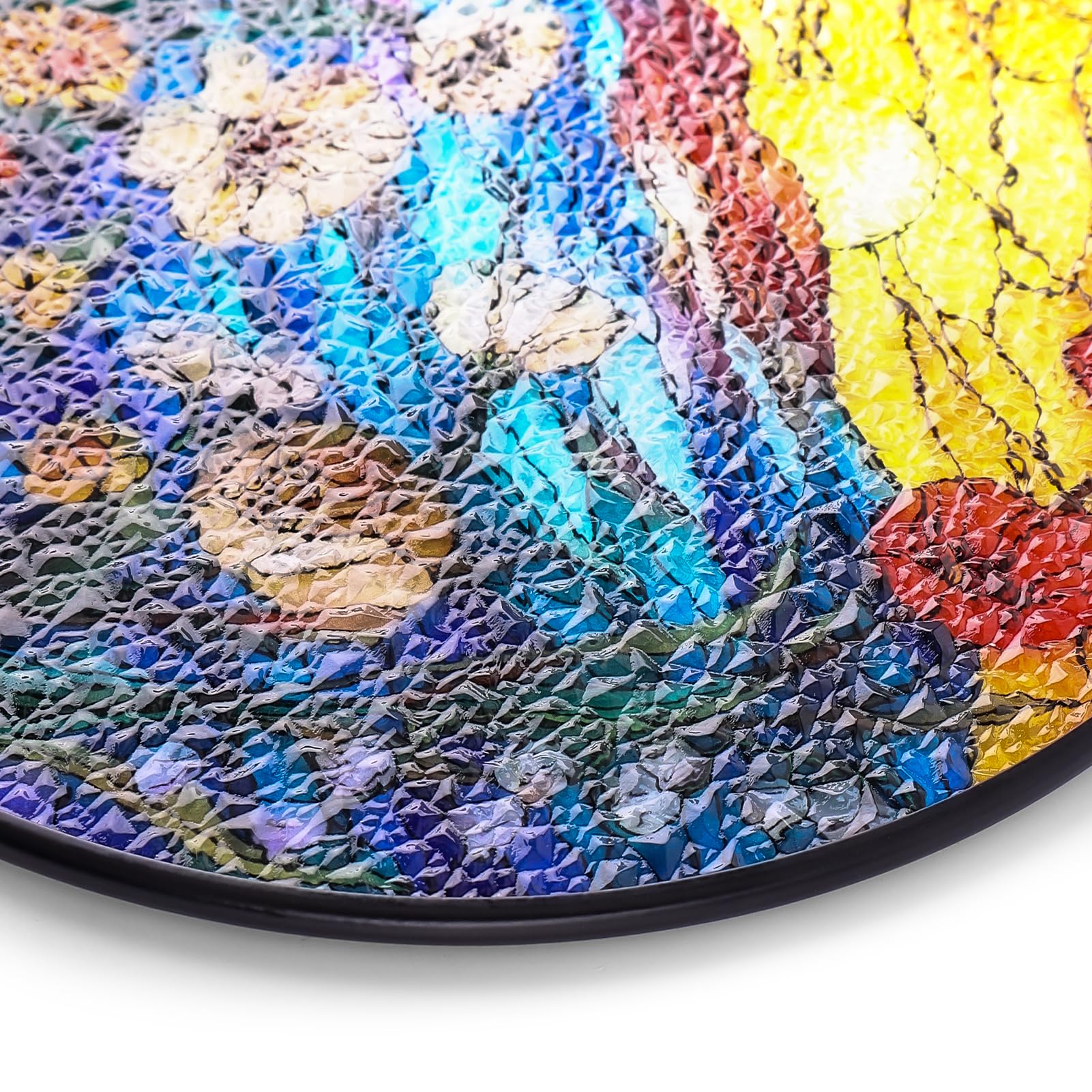 Remiawy Stained Glass Window Hanging, Wildflowers Sunrise 8 Inch Glass Panel with Metal Chain and Hooks Large Window Indoor Wall Art Decor Gift for Women Mother's Day Christmas - Image 9