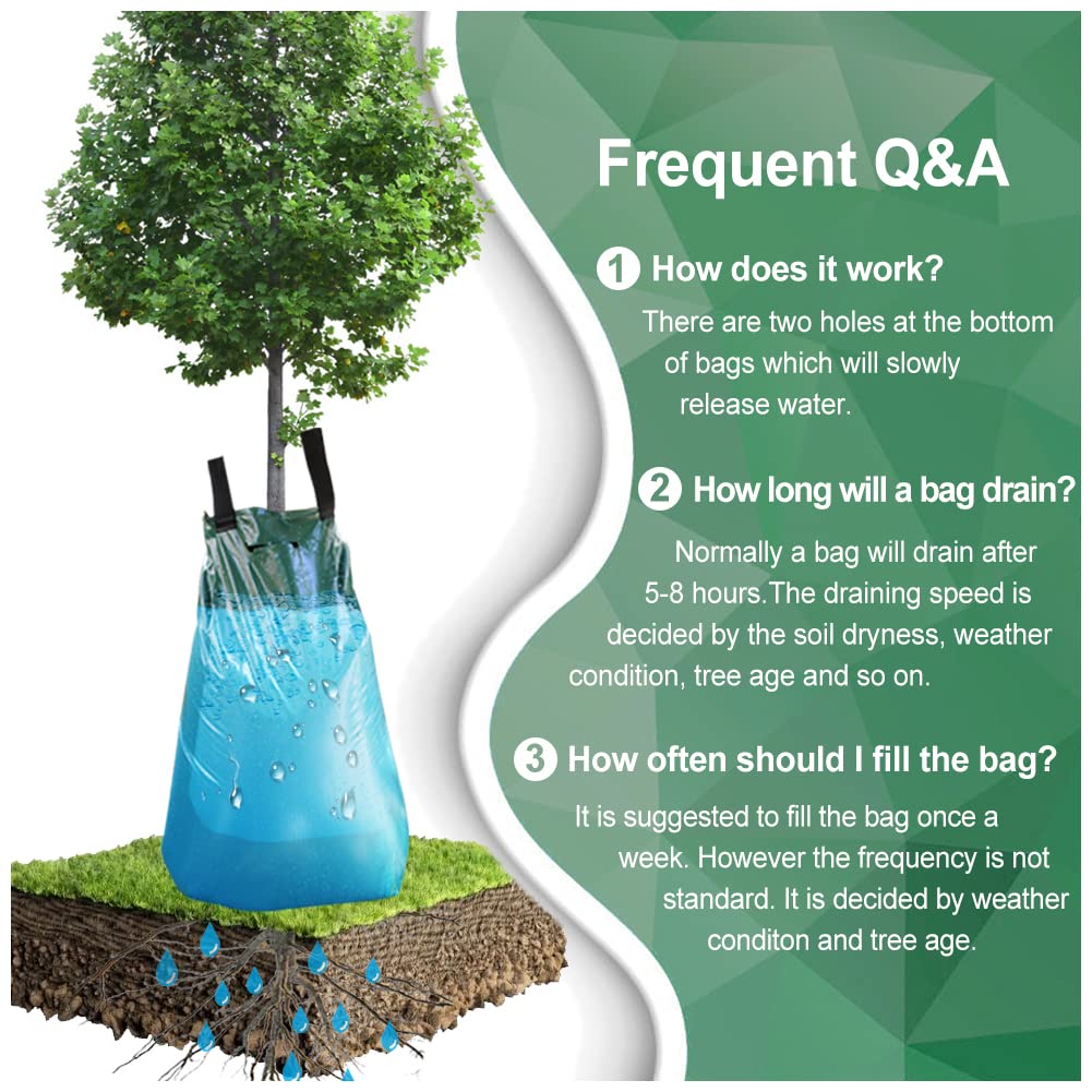 Remiawy Tree Watering Bag 2 Pack 20 Gallon Slow Release Watering Bag for Trees and Plants, Made of Heavy-Duty PE Tarpaulin Material with Zipper-Updated Version(5-8 Hours Releasing Time) - Image 3