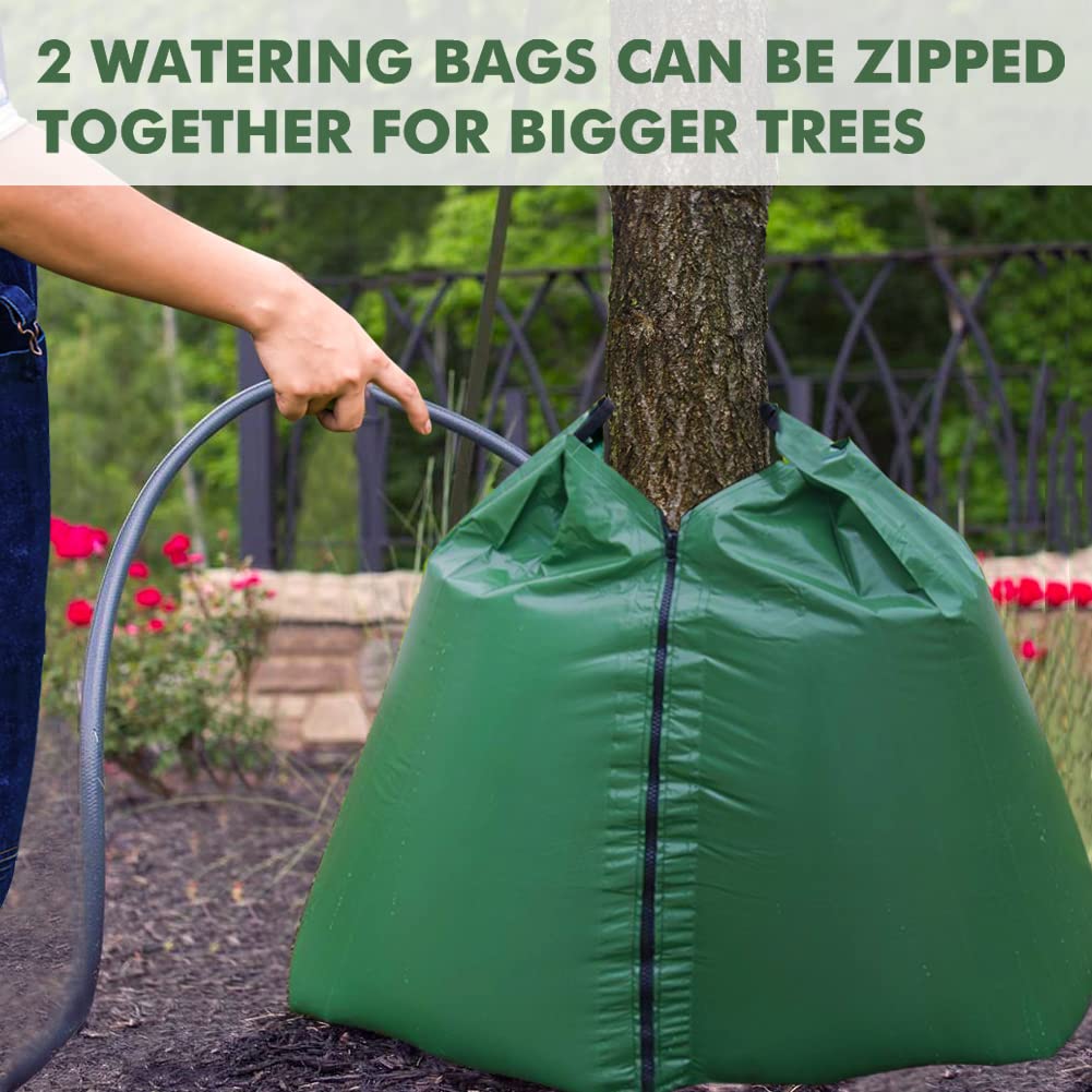 Remiawy Tree Watering Bag 2 Pack 20 Gallon Slow Release Watering Bag for Trees and Plants, Made of Heavy-Duty PE Tarpaulin Material with Zipper-Updated Version(5-8 Hours Releasing Time) - Image 5
