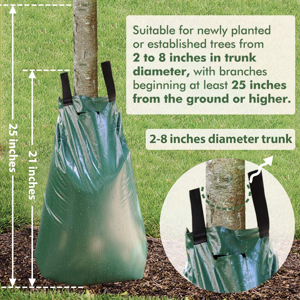 Remiawy Tree Watering Bag, 20 Gallon Slow Release Irrigation Watering Bag for Trees, Made of Durable PVC Material with Zipper (5 Pack 5-8 Hours Releasing Time) - Image 4